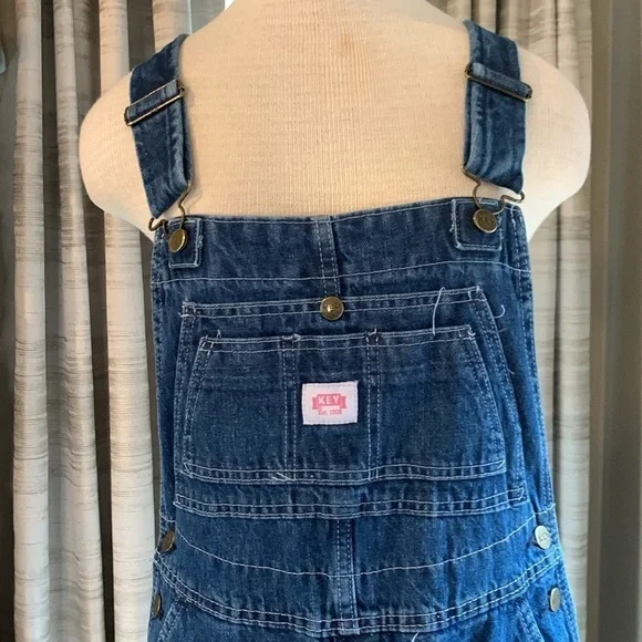KEY sz 8S medium wash overalls - Picture 2 of 7